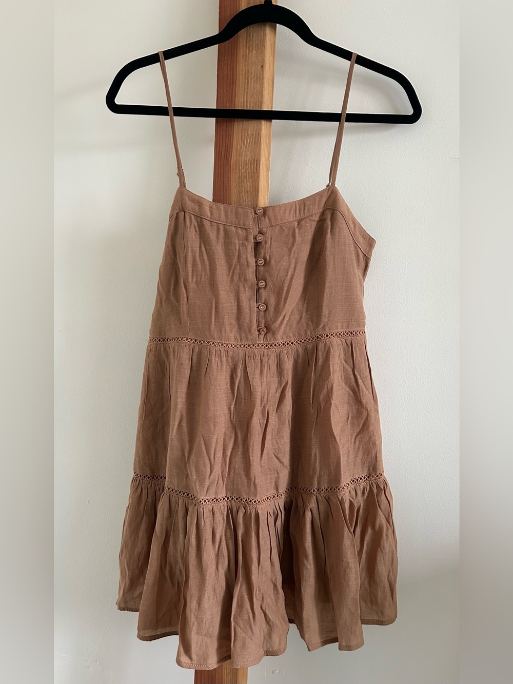 Love Tree Brown Smocked Detail Mini Dress